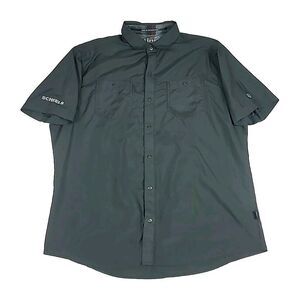 Kuhl Shirt Men's Large Grey Short Sleeve Snap‎ Button Outdoors Hiking